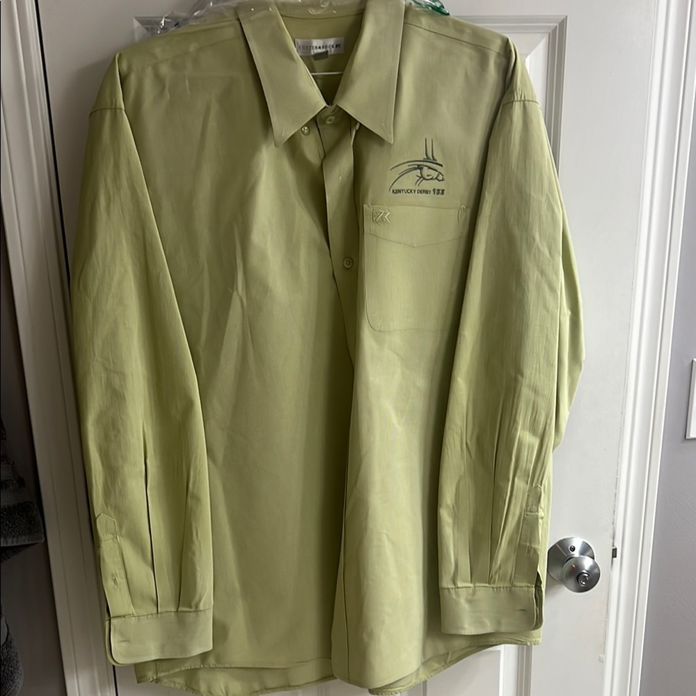 Cutter & Buck Green Casual Button Down Shirt with Embroidery